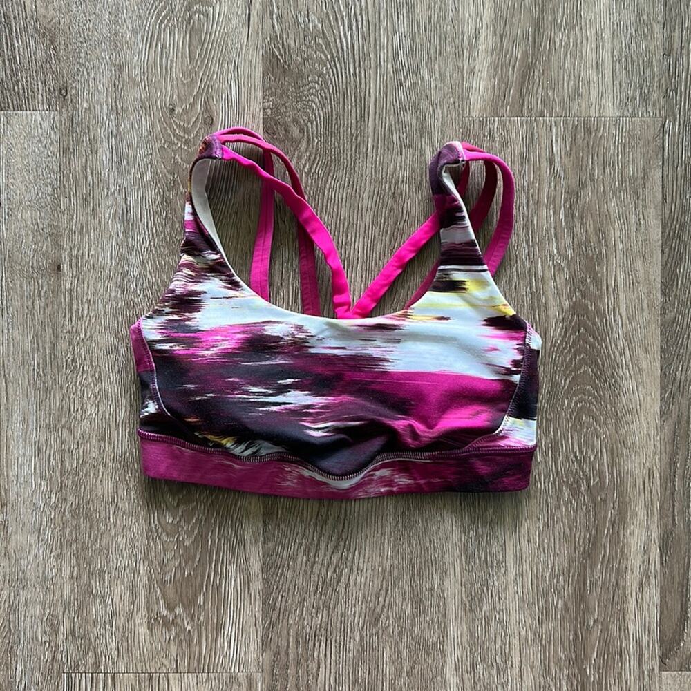 Lululemon Energy Exhale Sports Bra Size 4 Strappy Back Medium Support